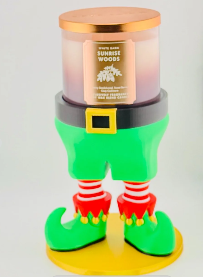 Christmas Elf 3 Wick Candle Holder